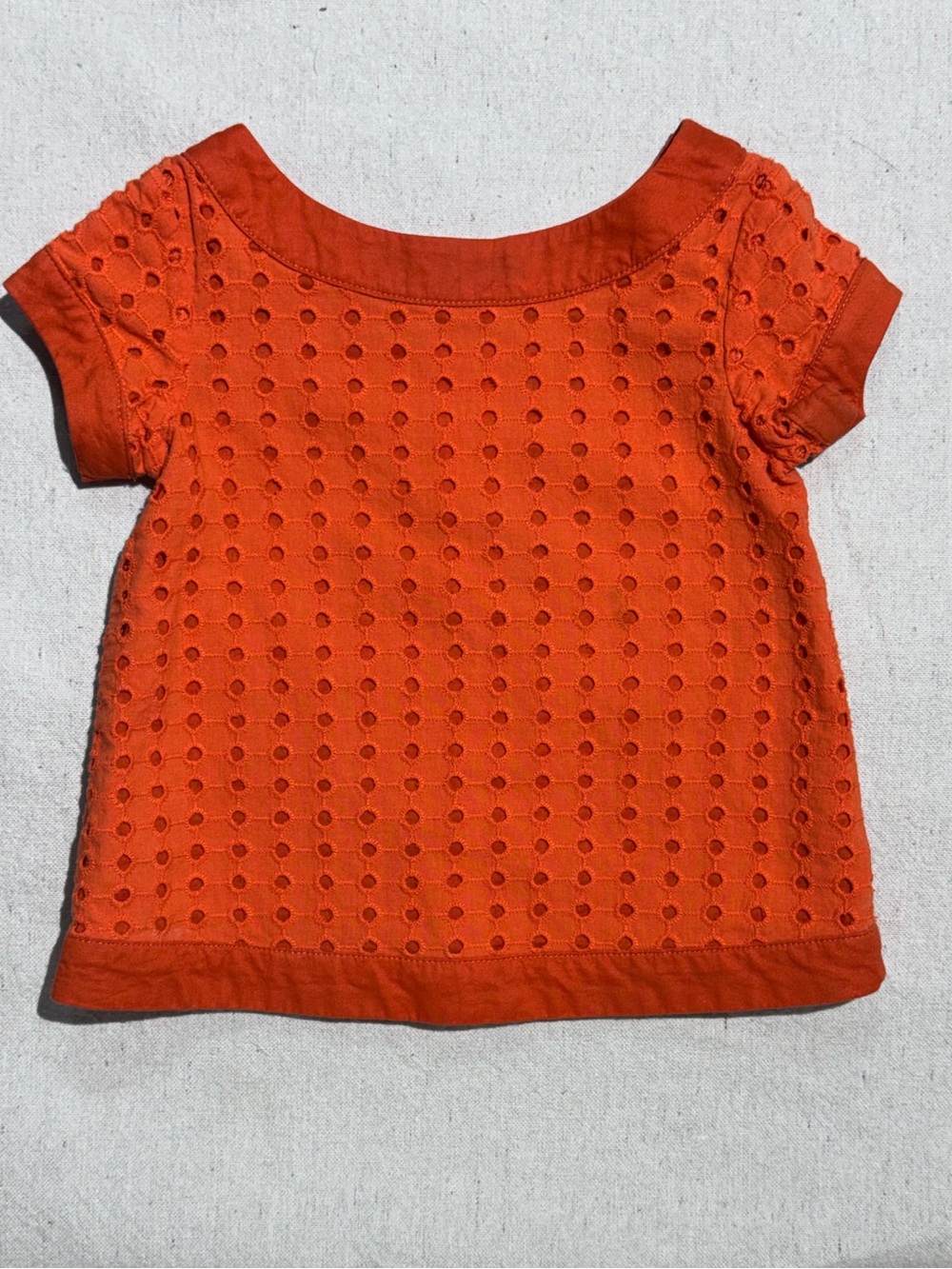 Janie and Jack Girls Orange Eyelet Top